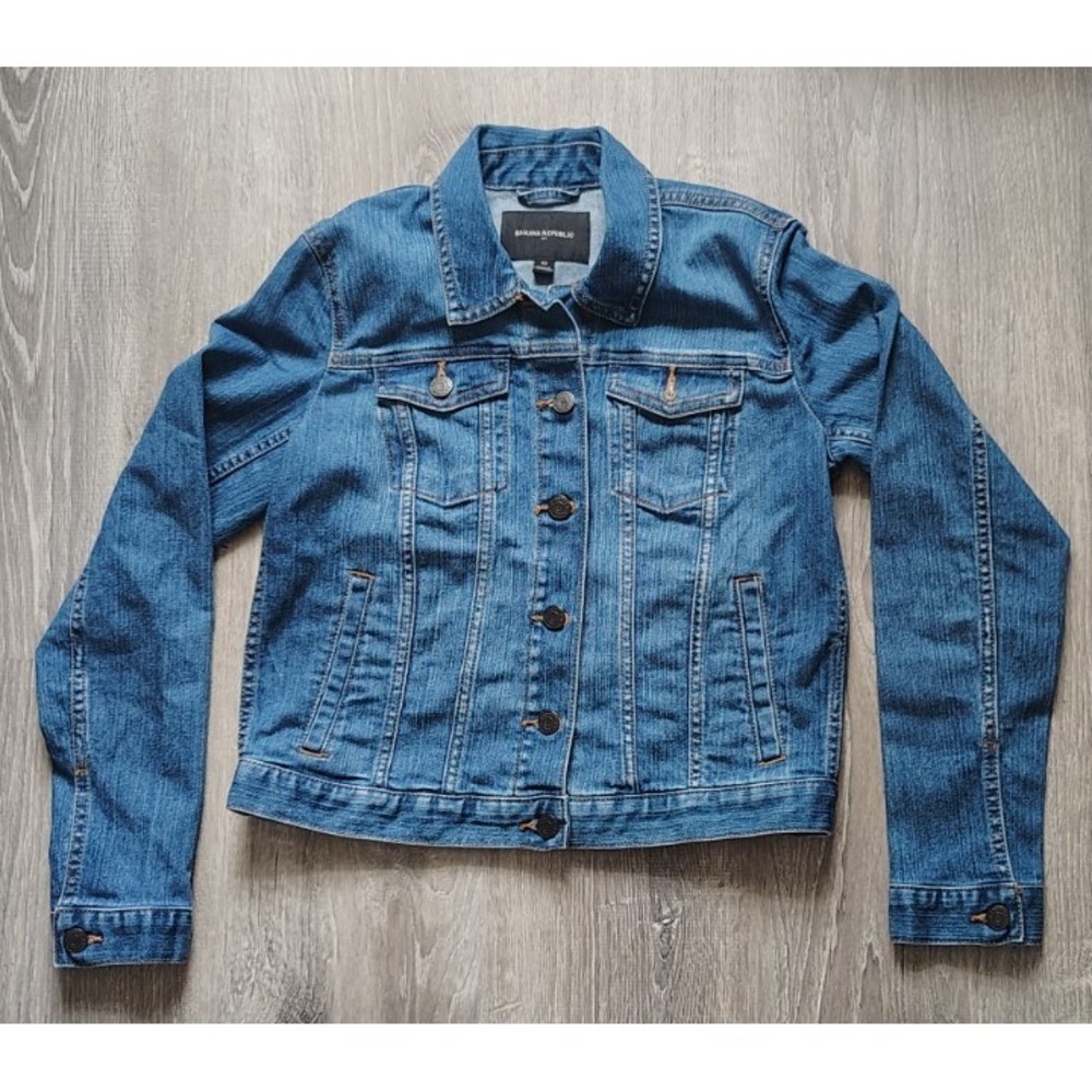 Banana Republic Women Jean Jacket Size XS Small Blue‎ Denim Medium Wash